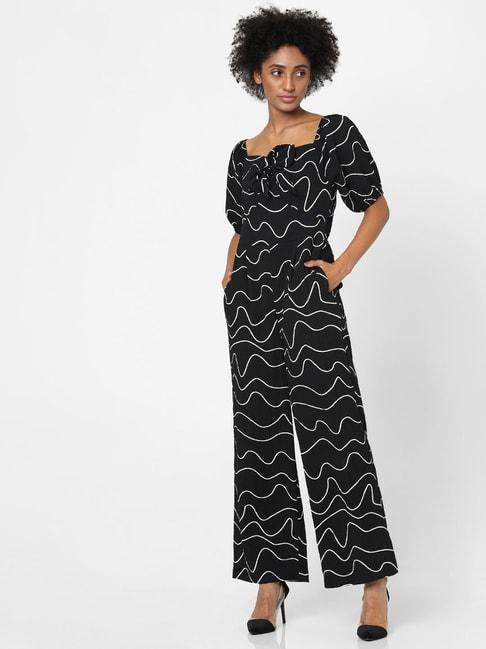 only-black-&-white-printed-jumpsuit