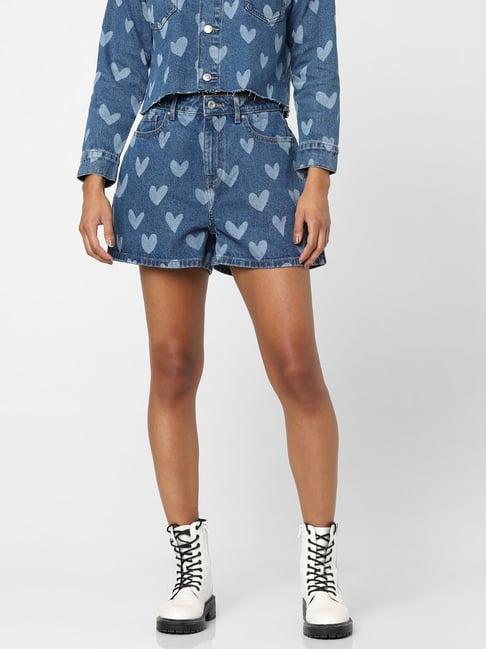 only-blue-printed-shorts