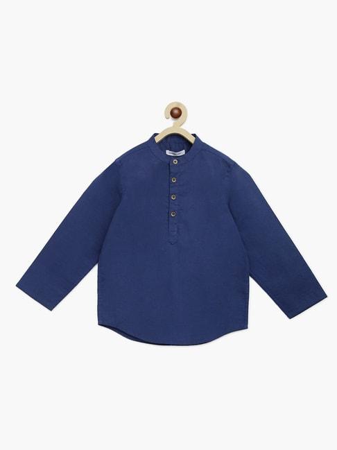 campana-kids-ink-blue-cotton-shirt