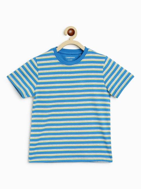 campana-kids-blue-&-grey-cotton-striped-t-shirt