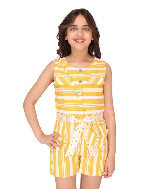 cutecumber-kids-yellow-striped-playsuit-with-sling-bag