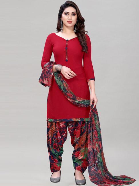 satrani-red-&-navy-printed-unstitched-dress-material