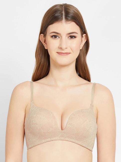 wacoal-beige-non-wired-padded-plunge-bra
