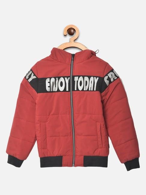 crimsoune-club-kids-red-printed-jacket