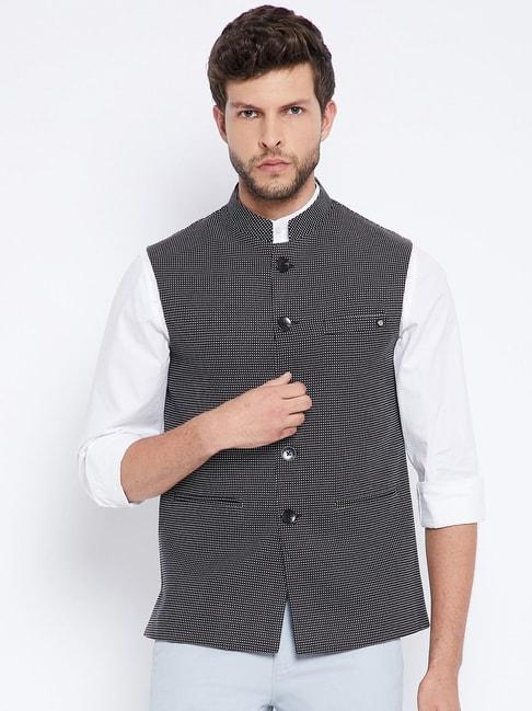 crimsoune-club-black-regular-fit-self-pattern-nehru-jacket