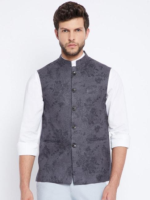 crimsoune-club-grey-slim-fit-printed-nehru-jacket