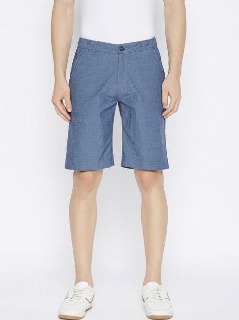 crimsoune-club-blue-cotton-slim-fit-printed-shorts