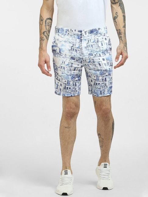 jack-&-jones-white-printed-shorts