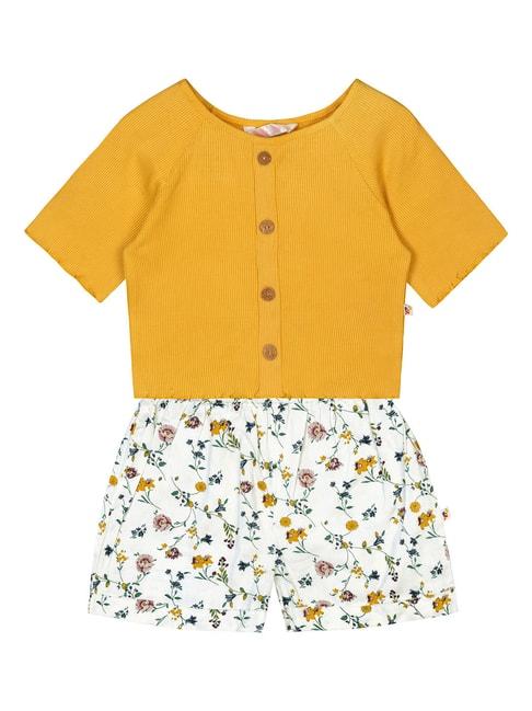 budding-bees-kids-yellow-&-white-floral-print-top-with-shorts