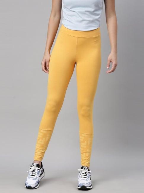 fila-yellow-fitted-leggings