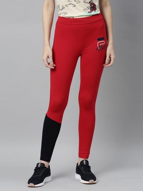 fila-red-color-block-leggings