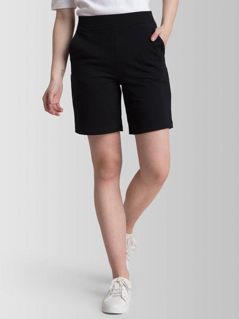 fablestreet-black-regular-fit-shorts
