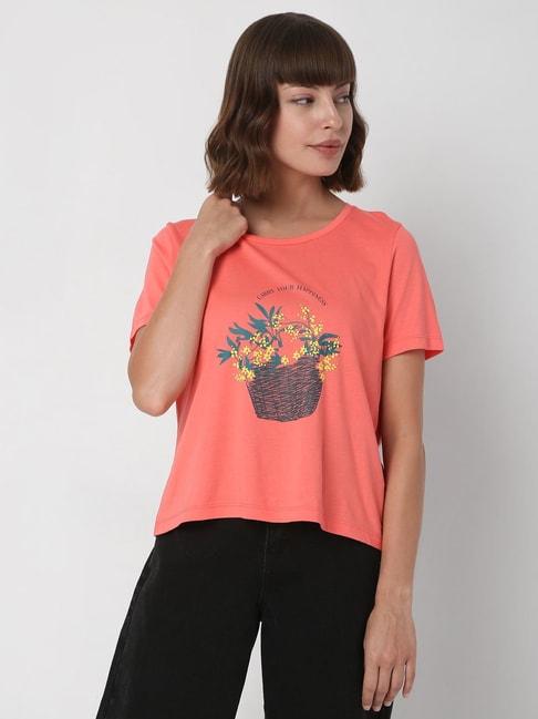 vero-moda-coral-printed-t-shirt