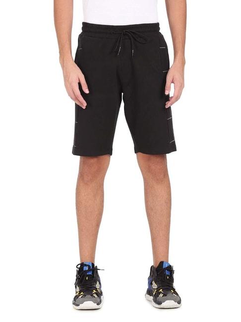 arrow-new-york-black-regular-fit-shorts