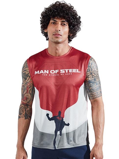 the-souled-store-red-&-white-regular-fit-printed-t-shirt