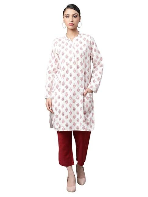 linen-club-woman-white-&-red-printed-kurta-pant-set