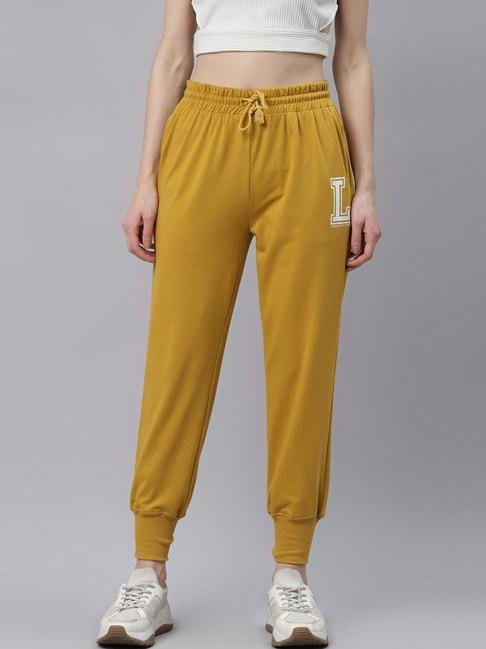 laabha-yellow-mid-rise-track-pants