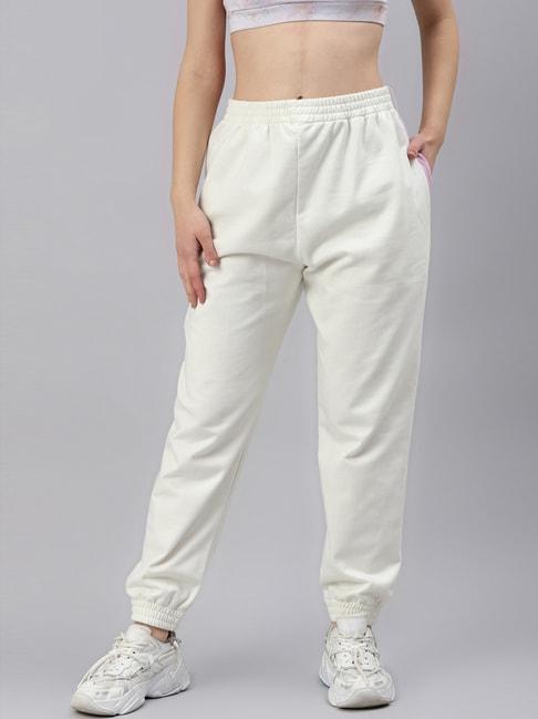 laabha-white-mid-rise-track-pants
