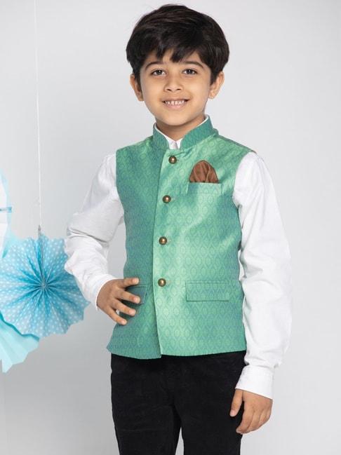 vastramay-kids-green-printed-nehru-jacket