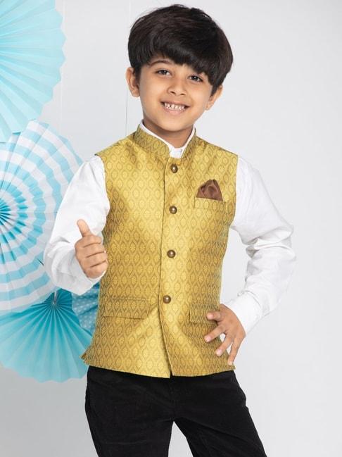 vastramay-kids-yellow-embroidered-nehru-jacket