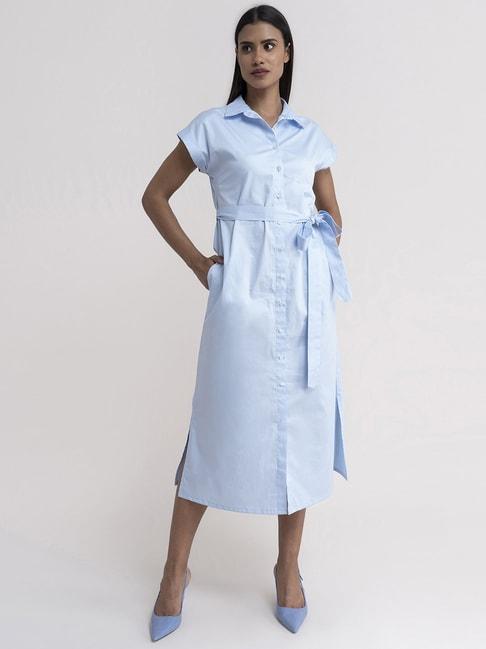 fablestreet-sky-blue-cotton-a-line-dress