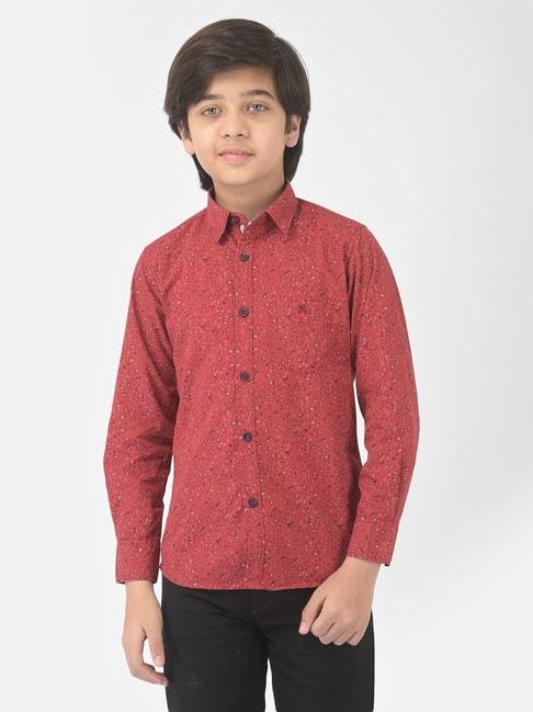 crimsoune-club-boy-maroon-floral-printed-shirt