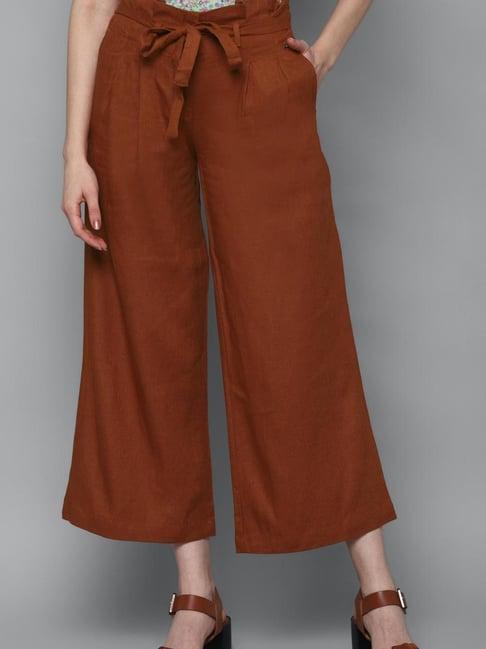 allen-solly-rust-straight-fit-trousers