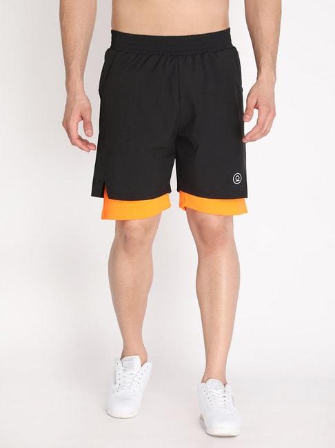 chkokko-black-&-orange-regular-fit-shorts