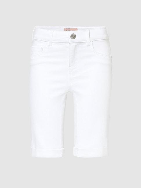 kids-only-white-solid-bermuda-shorts