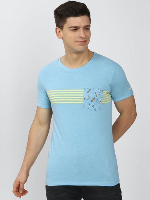 peter-england-blue-slim-fit-striped-t-shirt
