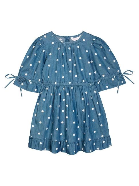 budding-bees-kids-blue-printed-dress