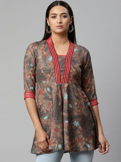 ahalyaa-brown-cotton-floral-printed-tunic