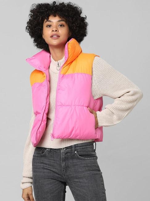 only-pink-&-orange-quilted-waistcoat