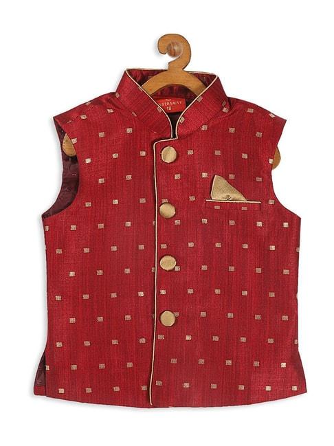 vastramay-sishu-maroon-printed-nehru-jacket