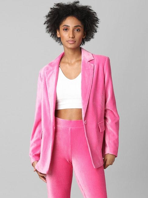 only-pink-full-sleeves-blazer