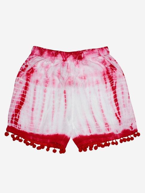 kiddopanti-kids-coral-&-white-tie-&-dye-shorts