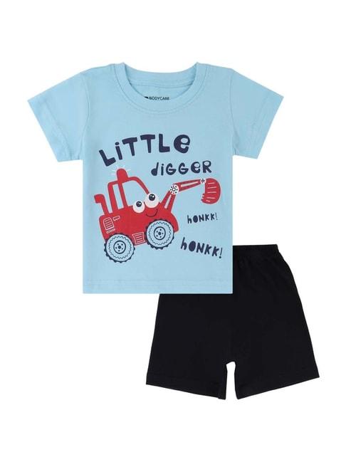 bodycare-kids-blue-&-black-cotton-printed-t-shirts-set