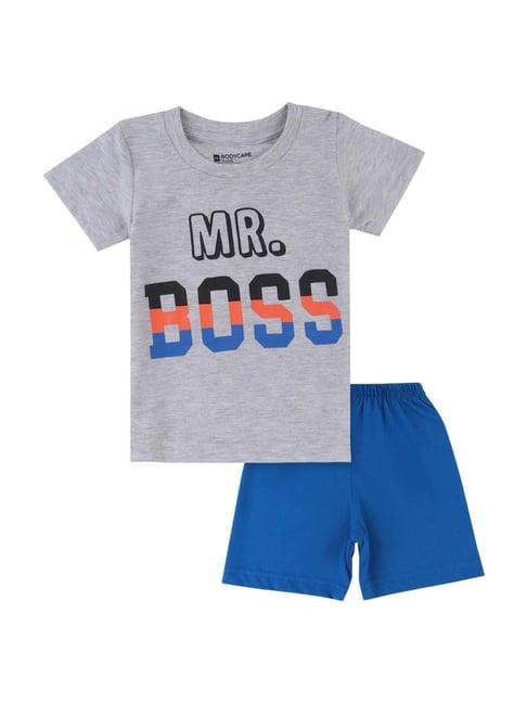 bodycare-kids-grey-&-royal-blue-cotton-printed-t-shirts-set
