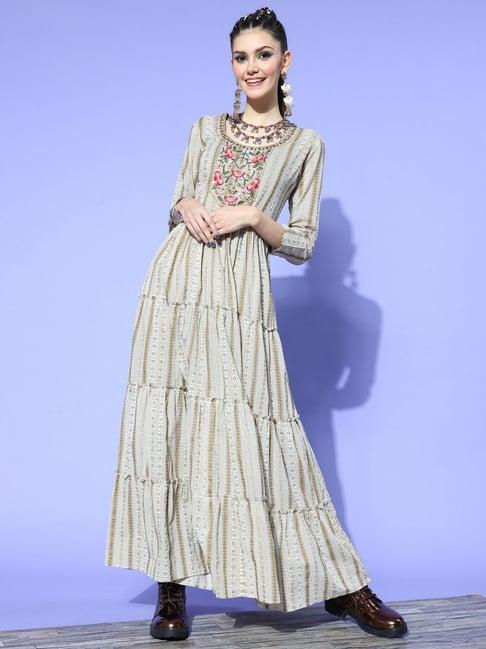 indo-era-grey-cotton-striped-maxi-dress