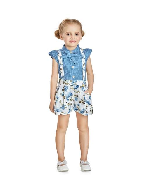 peppermint-kids-blue-&-white-cotton-printed-shirt-set