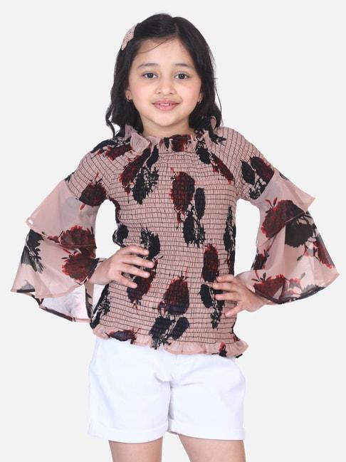 lilpicks-kids-brown-printed-full-sleeves-top