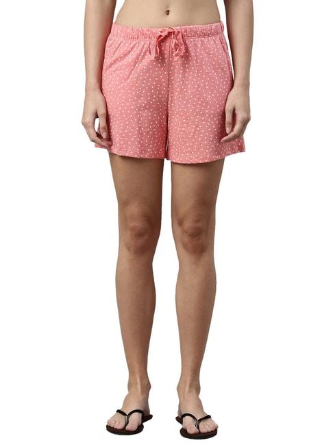 enamor-pink-printed-shorts