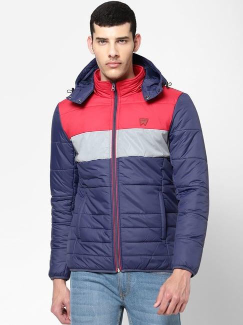 wrangler-navy-regular-fit-colour-block-hooded-jacket
