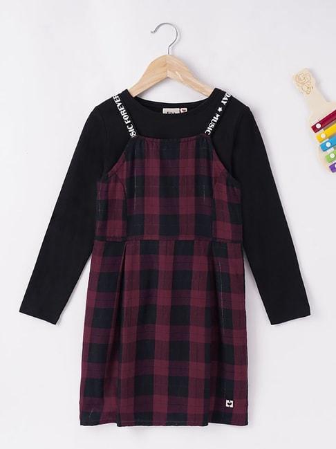 ed-a-mamma-kids-red-&-black-checkered--t-shirt-with--dress