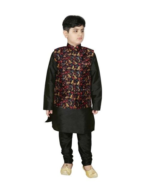 sg-yuvraj-kids-black-printed-full-sleeves-kurta-set
