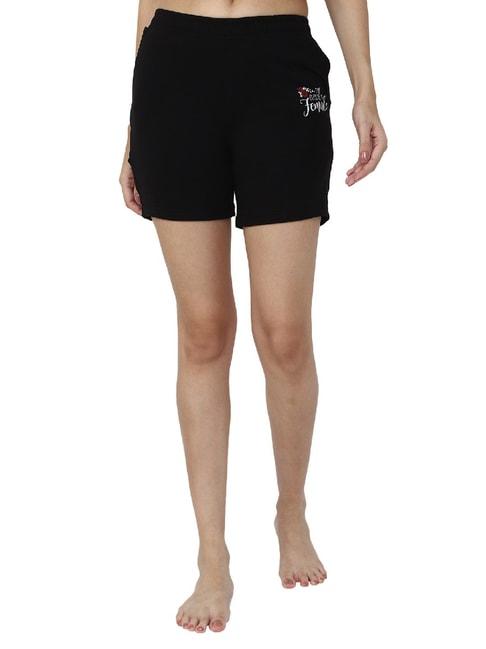 dyca-black-printed-shorts