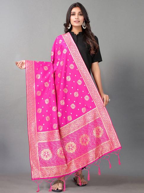 satrani-pink-woven-pattern-dupatta