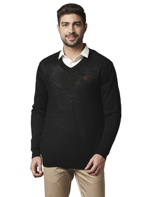 raymond-black-regular-fit-self-pattern-sweater