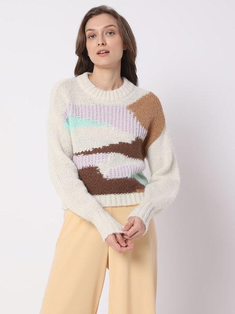 vero-moda-multicolor-self-design-sweater