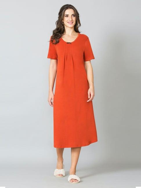 van-heusen-orange-cotton-regular-fit-night-gown
